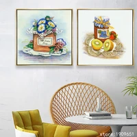 cotton no frame pastoral cartoon flower kiwi fruit canvas printings oil painting printed on cotton wall art decoration pictures