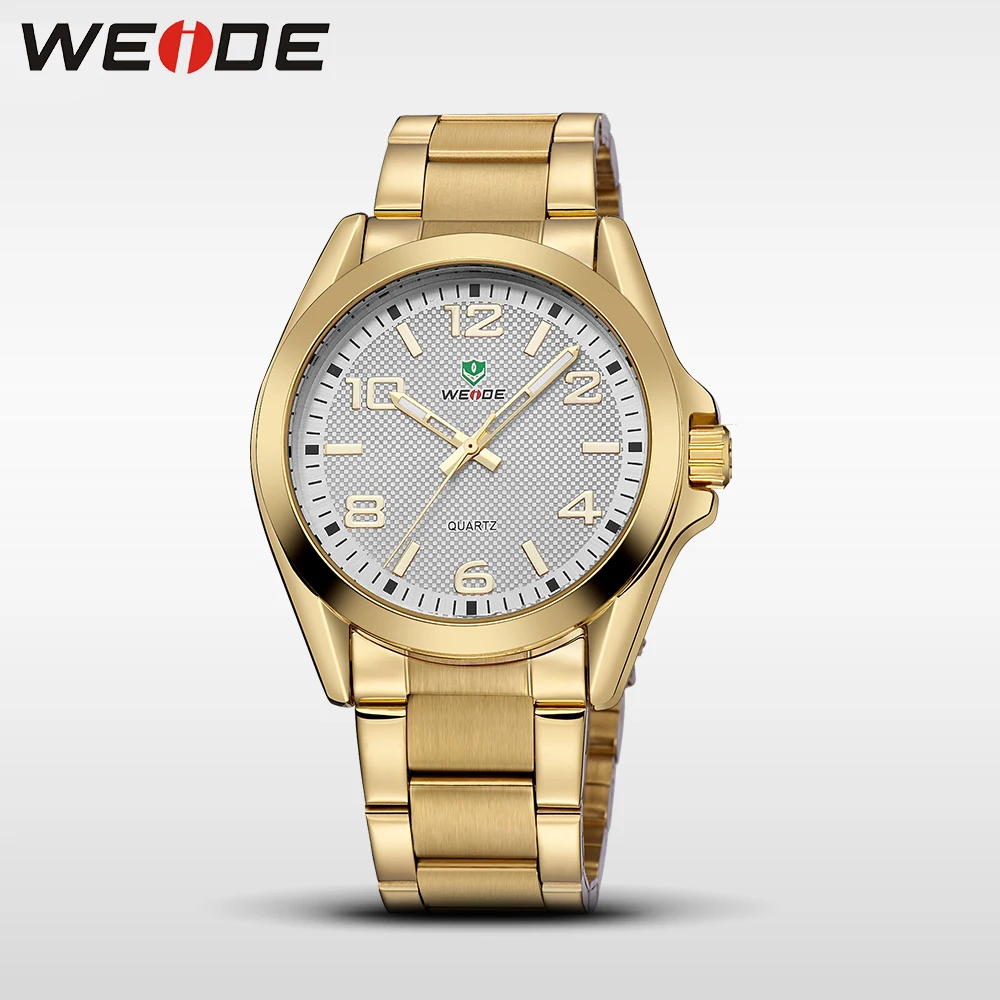 WEIDE повседневные Кварцевые спортивные наручные часы модные из настоящего золота