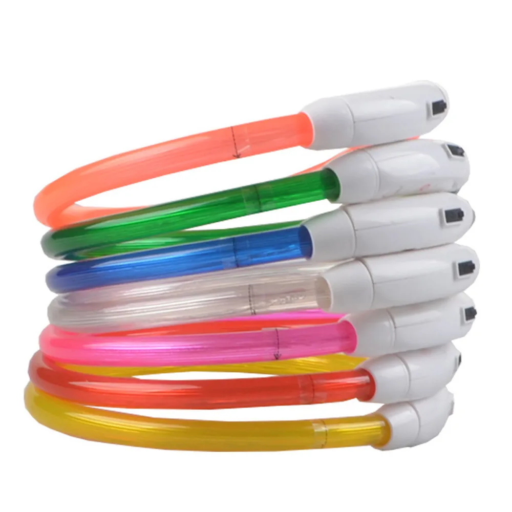 Pet Shop Dog Accessorios Rechargeable USB Collar Waterproof LED Flashing Light Band Safety modern light collier chien@22 |