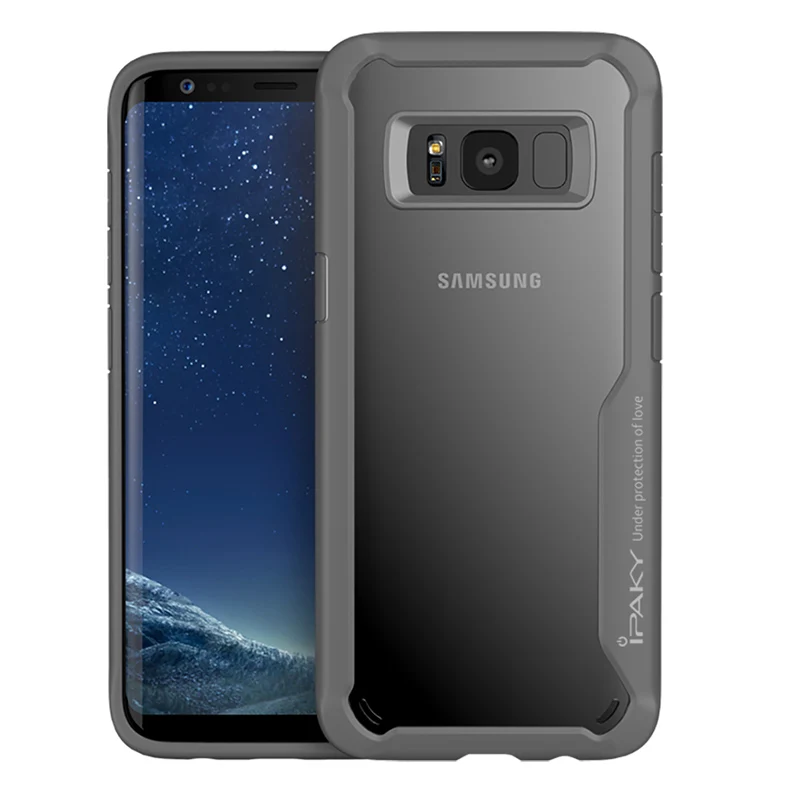 Gray IPAKY чехол для телефона для samsung Galaxy S8 S9 Plus ударопрочный защитный мягкий силиконовый чехол-накладка для samsung S8 S9 - Цвет: Gray
