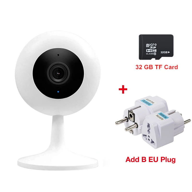 B EU Plug 32GB SD Xiaomi Mijia xiaobay, умная камера, популярная версия, 1080P HD, беспроводная, Wifi, инфракрасное ночное видение, 360 угол обзора, IP, домашняя камера, CCTV - Цветной: B EU Plug 32GB SD