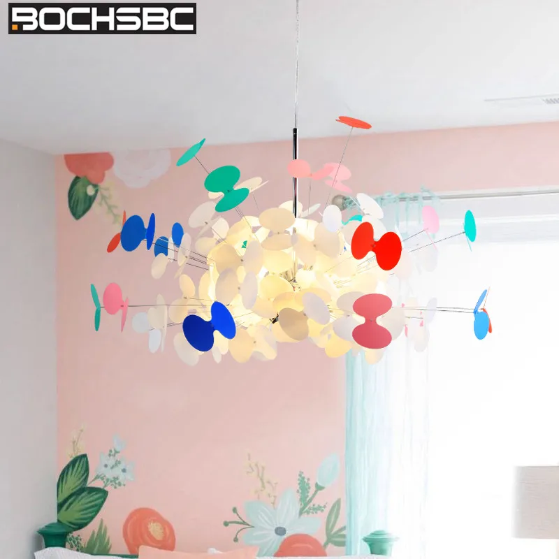 BOCHSBC нержавеющая сталь красочные подвесные светильники модный бант узел
