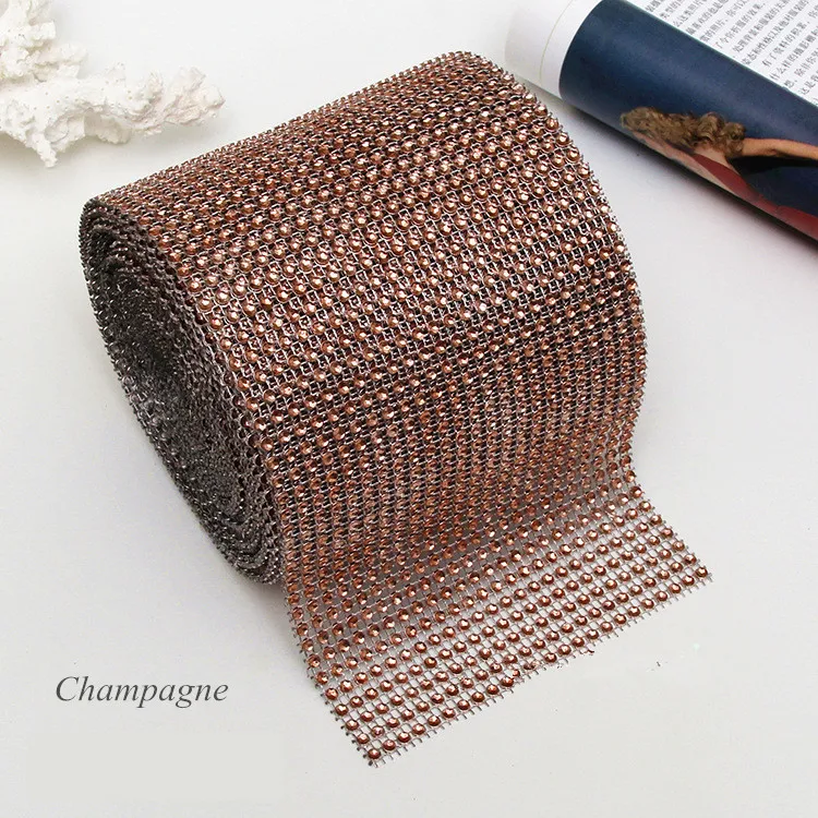 1 ярд x 12 см Широкая Многоцветная кристаллическая сетчатая Стразы Лента для