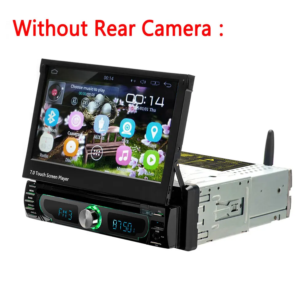 Without camera Podofo 1 din " Android автомобильный Радио gps навигация wifi DVR DVD MP5 HD мультимедийный плеер 1+ 16 Гб зеркальная связь Bluetooth FM Авторадио - Цвет: Without camera