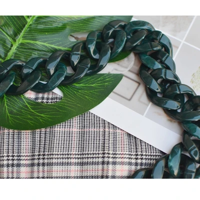 dark green Рыбья кость 30-120 см, акриловая смола, сумка на цепочке, ремешок для сумки, пластиковый ремешок, модная цветная женская сумка, аксессуары, плечевой ремень - Цвет: dark green