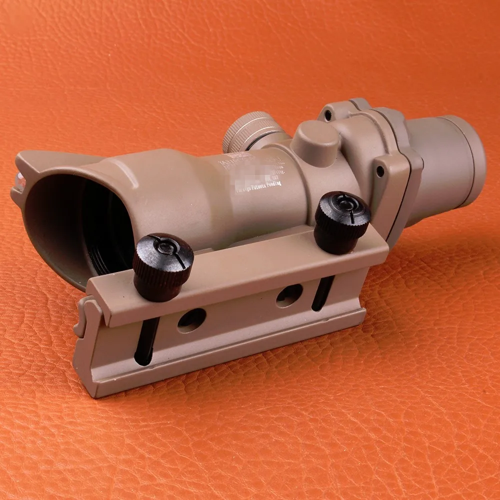 Ohhunt Охота Прицел ACOG 4X32 настоящий волоконный оптика красный зеленый с подсветкой шеврон стекло травление сетка тактический оптический прицел