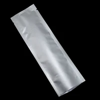100pcs 5 518cm long metallic package bags heat sealable open top pure aluminum foil bags for coffee powder bean storage