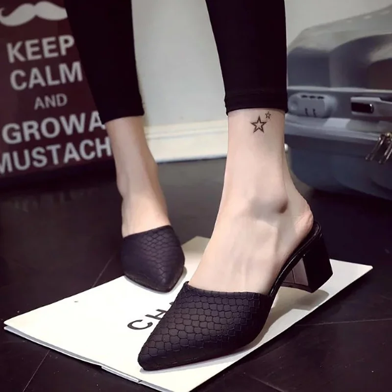 Женские шлепанцы на высоком каблуке повседневные 2019|Тапочки| |