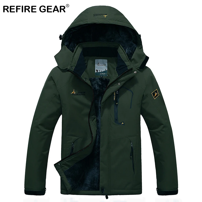 Мужская куртка с капюшоном ReFire Gear водонепроницаемая ветрозащитная из флиса для