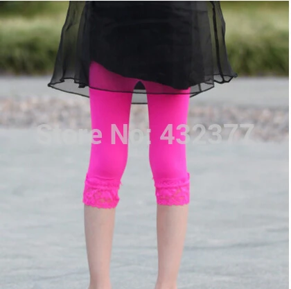 Розничная продажа детские леггинсы для девочек с кружевными цветами брюки