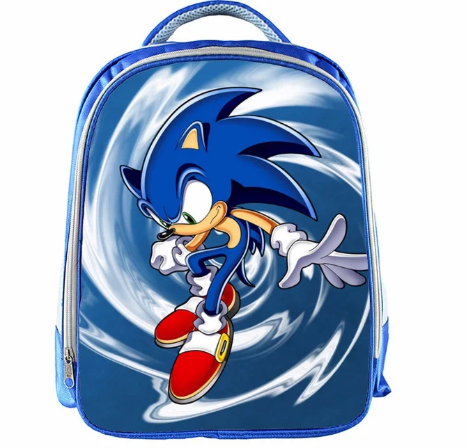 Blue 13 дюймов Рюкзак Марио детей мультфильм Sonic рюкзаки мальчиков девочек школьный ранец для детского сада ежедневно рюкзак дети BookBag - Цвет: Blue