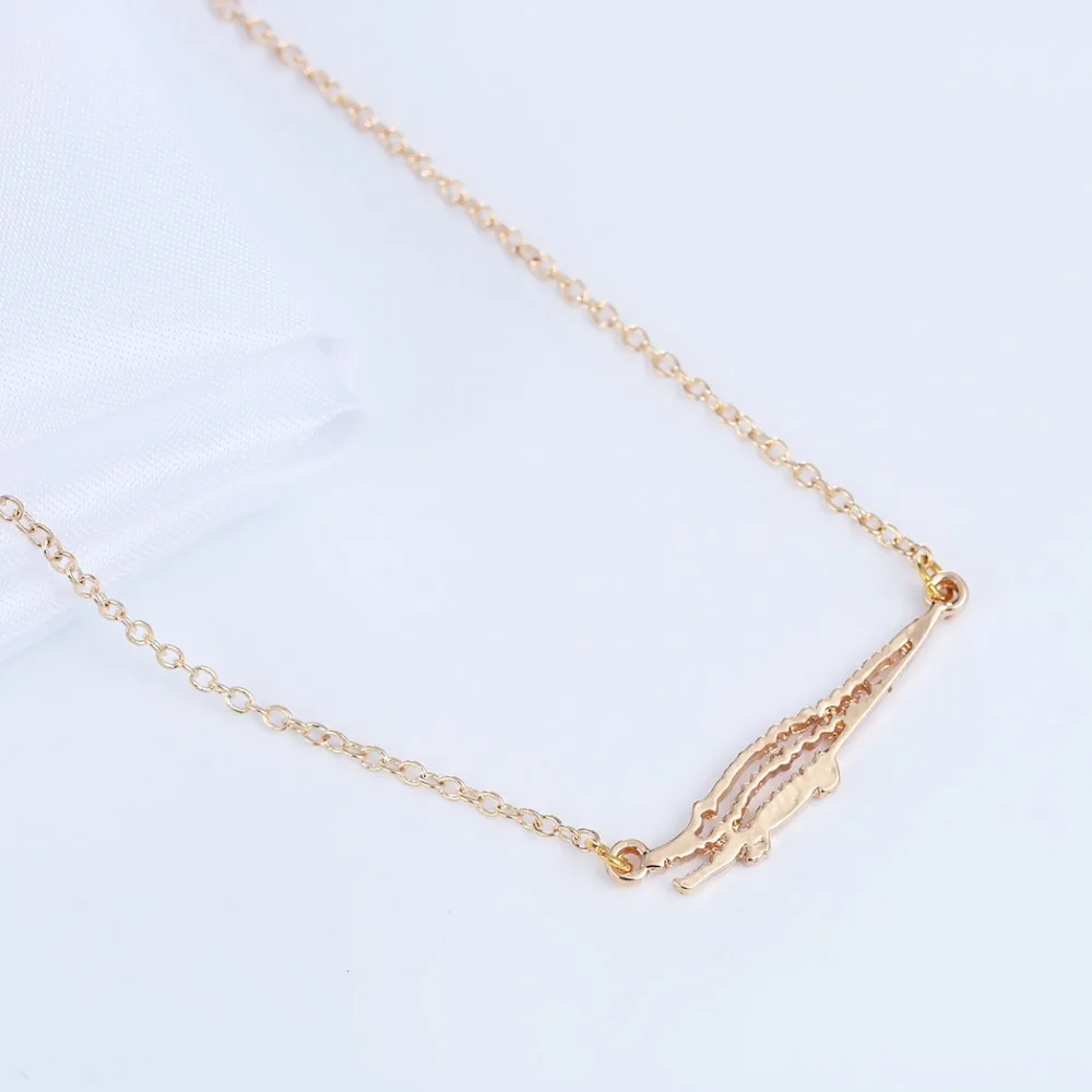 10 шт./лот позолоченные ожерелья с подвеской крокодила для женщин значок знака