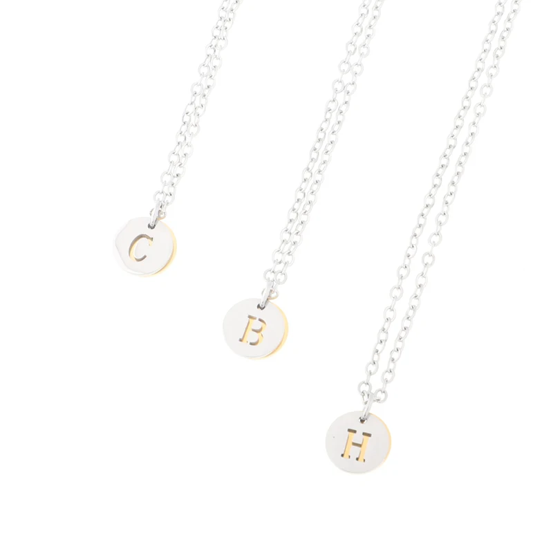 Модное золотое/серебряное ожерелье с буквой/алфавитом из нержавеющей стали