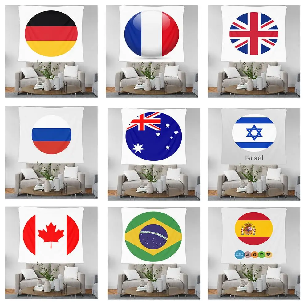 США/CA/ES/IL/RU/UK/FR гобелены с флагом настенный символ страны настенное искусство