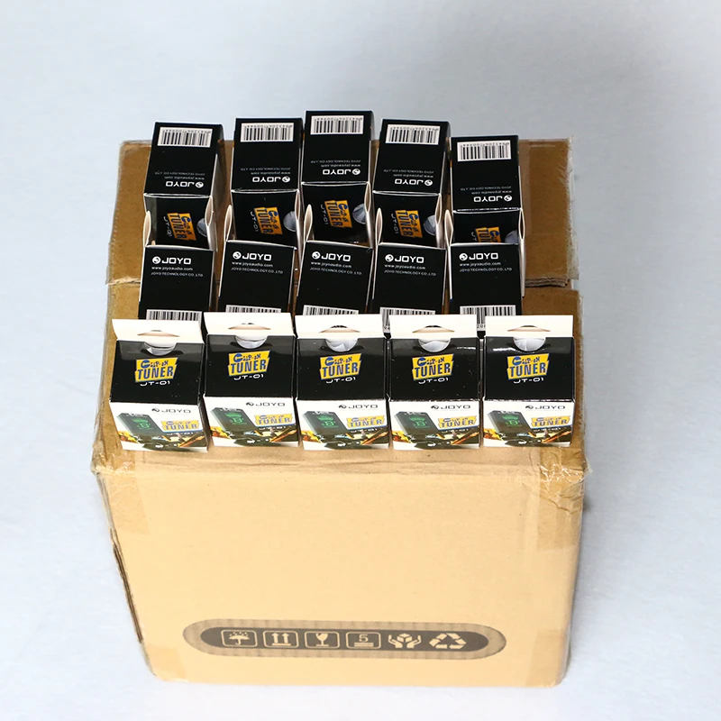 100 шт/коробка JOYO JT-01 тюнер для гитары, укулеле, скрипки, бас и хроматический Мини цифровой lcd музыкальный инструмент