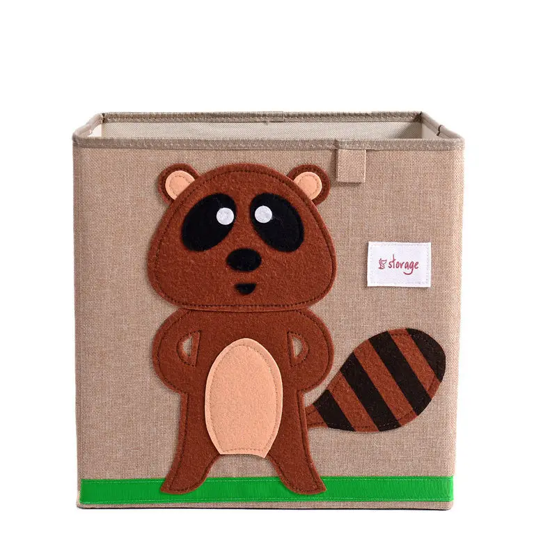 Bear ONEUP Горячая 3d вышивка мультфильм животное складной ящик для хранения игрушки органайзер ящик Органайзер для хранения нижнего белья коробки держатель коробка - Цвет: Bear