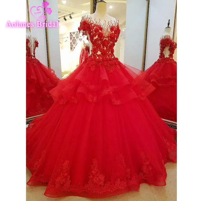 Платья de Noiva Robe Mariage красное вечернее платье бальное аппликационные жемчужины для