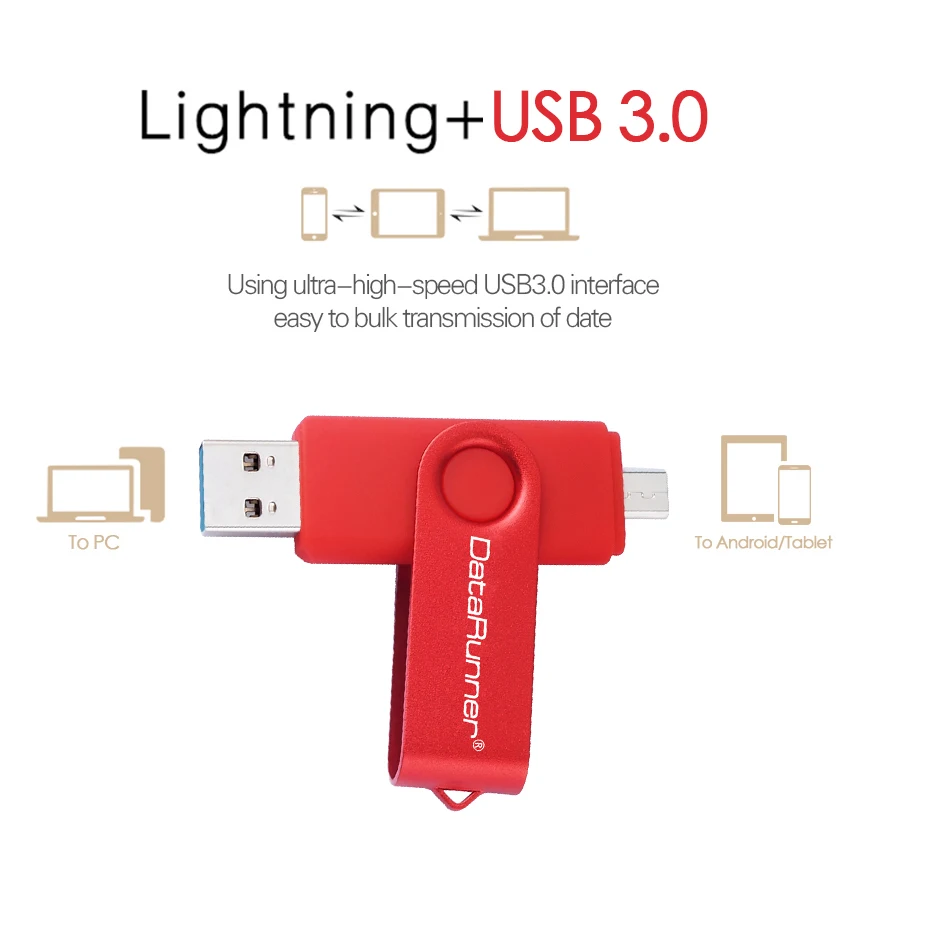 DataRunner высокоскоростной портативный флэш накопитель 128 ГБ USB 16 32 64 256 Micro Usb флешка 3 0