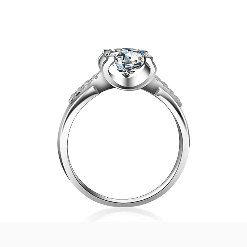 Pure 18K White Gold Ring 1ct 2ct 3ct VVS1 special design Moissanite Ring Wedding jewelry Anniversary Ring round brilliant cut
