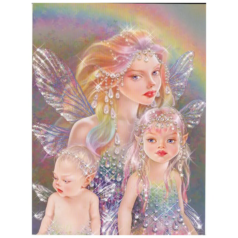 Square full 5d diamond painting fairy elf girl round drill mosaic stick embroidered home decoration kit | Дом и сад