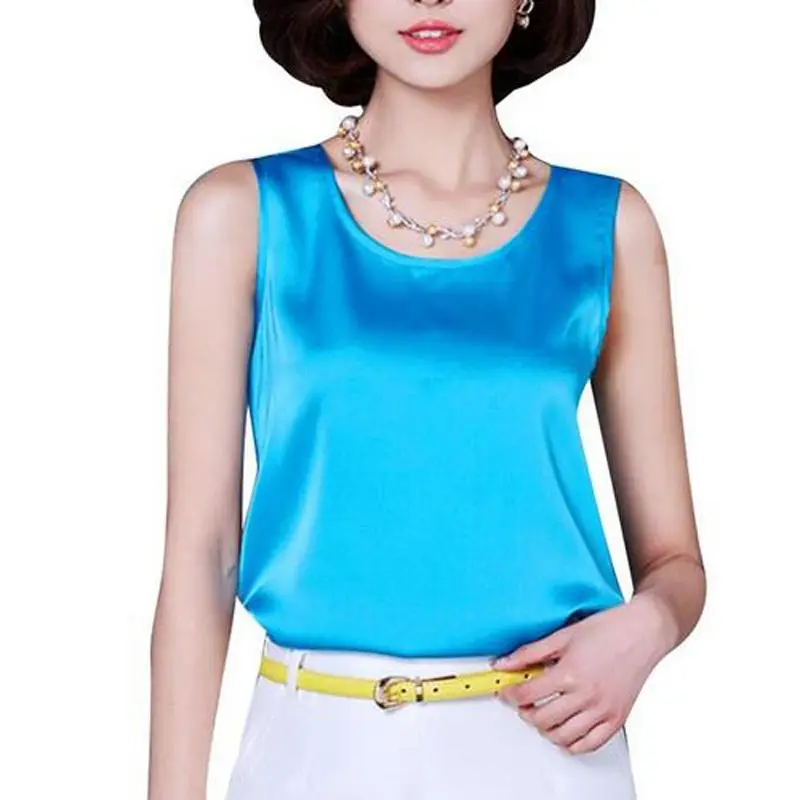 Женская шелковая Укороченная рубашка жилет на широких бретельках|vest top|shirt vesttop vest