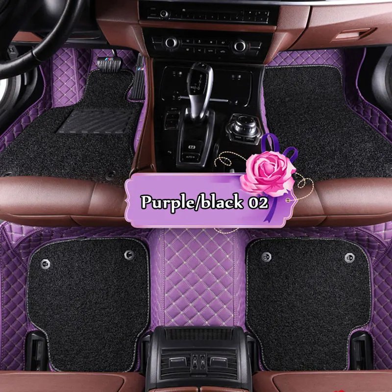 Новинка, водонепроницаемый 3D коврик для пола Chevrolet Cruze Malibu Sonic Trax Sail captiva epica, защитные автомобильные коврики - Название цвета: Purple black 02