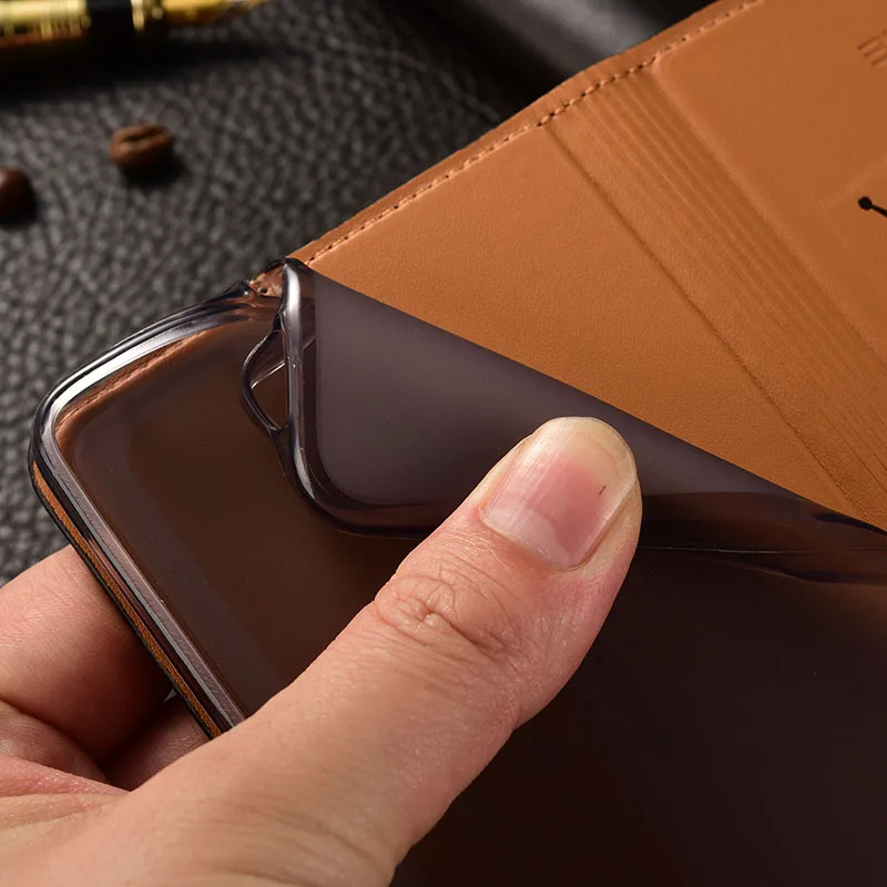 Чехол-книжка для Xiaomi Redmi Note 7 из натуральной кожи с подставкой | Мобильные телефоны
