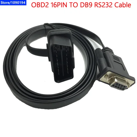 Adduswin OBD2 16PIN плоский OBD к DB9 16Pin M к DB9 F RS232 кабель для автомобильного диагностического адаптера