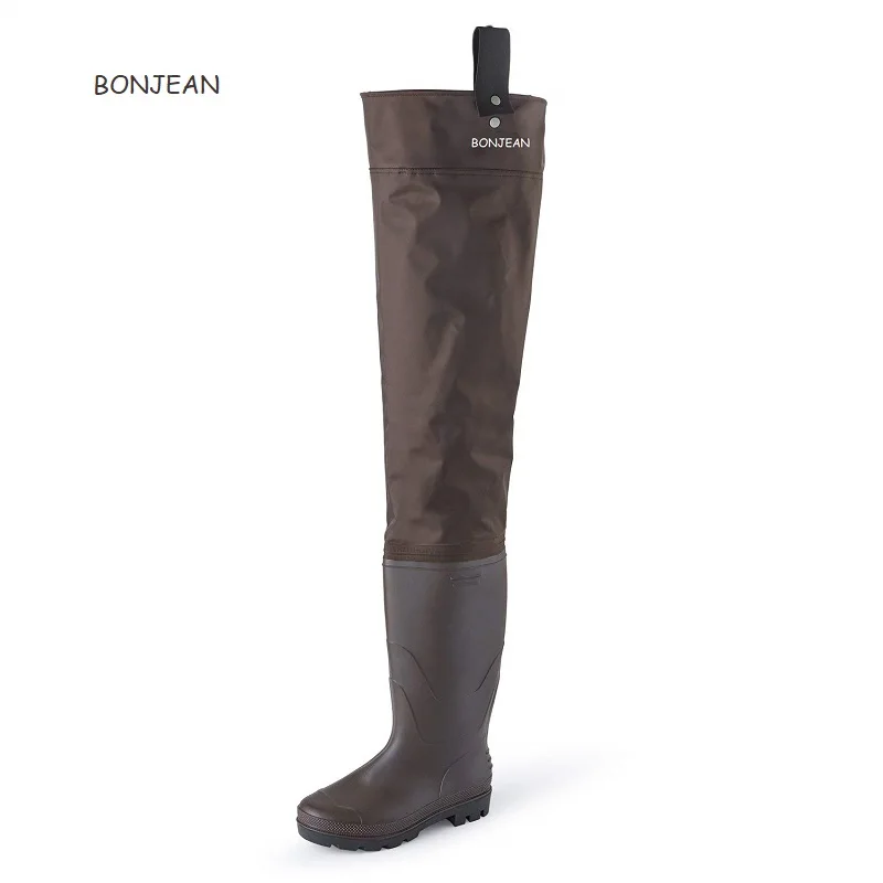 Hip Wader, легкий Hip Boot для мужчин и женщин ПВХ/нейлон Рыбалка Охота грудь болотные(зеленый и коричневый - Цвет: BROWN