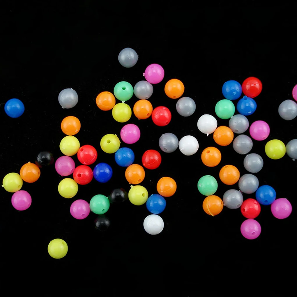 

100pcs Multiple Color Mixed Fishing Rigging Plastic Beads Stops for Lure Spinners Sabiki DIY 6mm 8mm