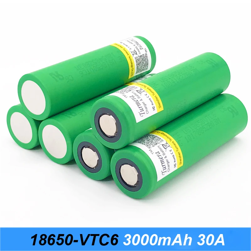 VTC6 3 7 V 3000 mAh литий ионная аккумуляторная батарея 18650 для US18650VTC6 30amp электронная