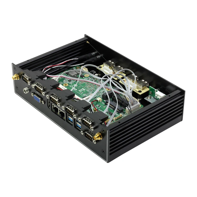 XCY Intel 2955U I5 4200U I7 4500U 5500U промышленный мини-ПК с 6* RS232 485 2* LAN HDMI VGA 8* USB Watch Dog 4G модуль без вентилятора J1900