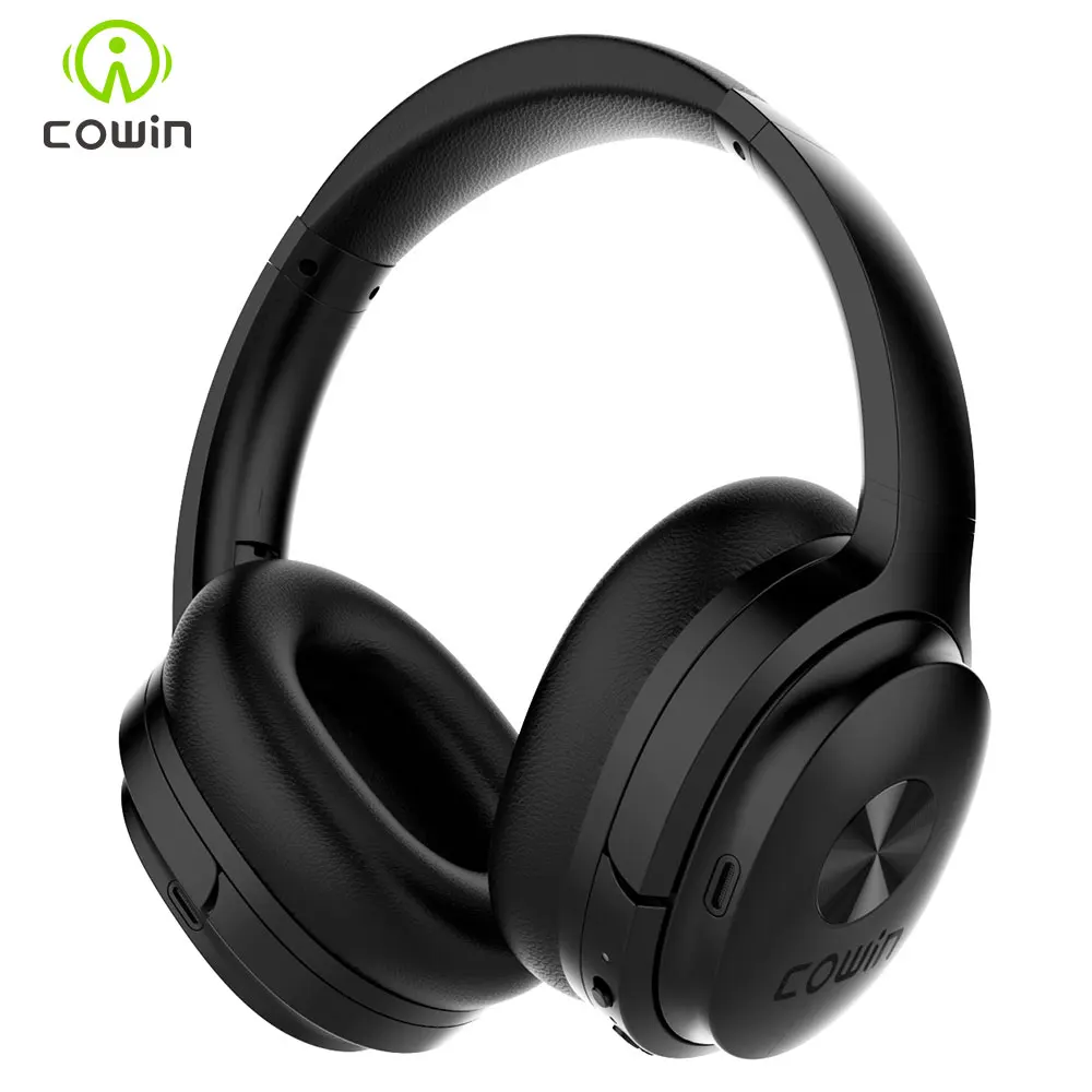 Black Cowin SE7 активные беспроводные bluetooth-наушники с шумоподавлением складные Накладные наушники портативная гарнитура для телефонов Музыка apt-x - Цвет: Black