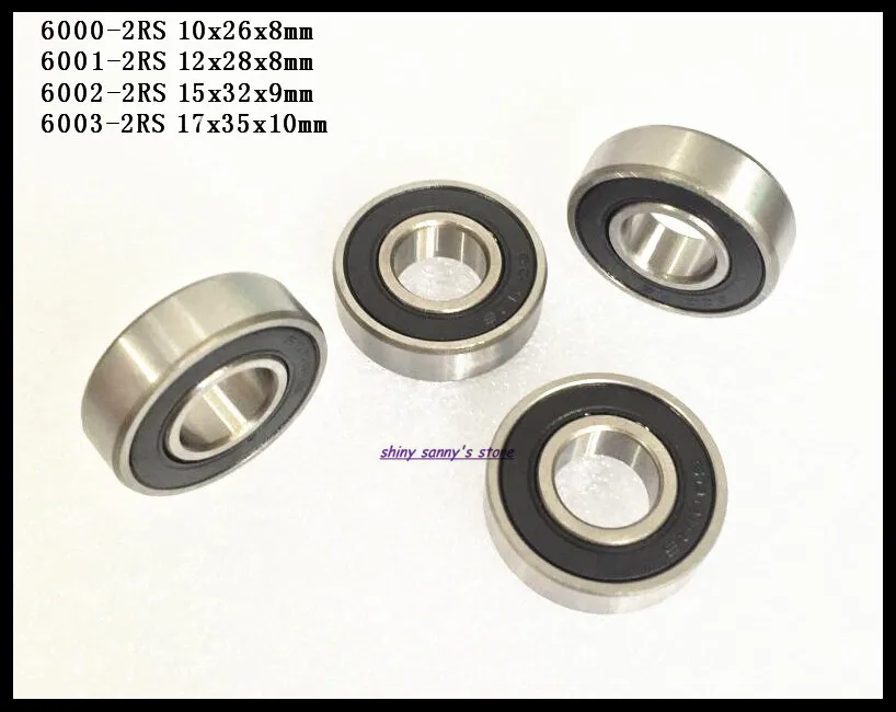 

2-5 шт./лот 6000-2RS , 6001-2RS , 6002-2RS, 6003-2RS, Миниатюрный подшипник с глубоким желобом и резиновым уплотнением, новый