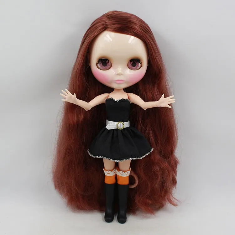Blyth ледяное черное платье серебряный пояс Одежда для куклы