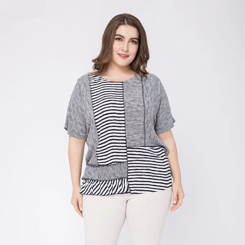 Maxdiroo Women Summer T-shirt Striped Chiffon Top Short Sleeve Causal Womens T Shirt Tops Camiseta Mujer Manga Corta | Женская одежда