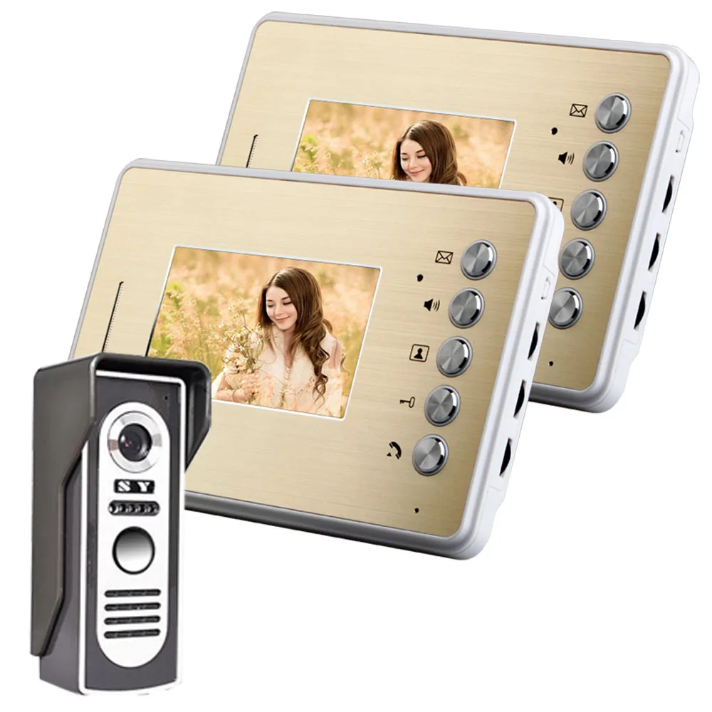 Бесплатная доставка 4 3 дюймов видео-телефон двери дверной звонок Домофон