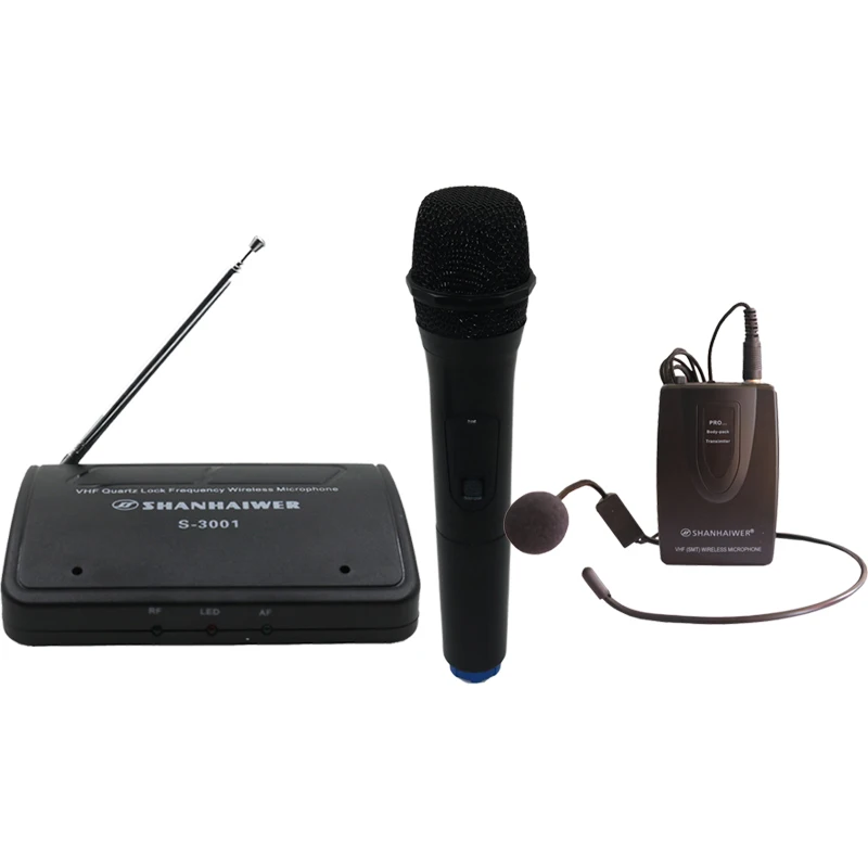 

SHANHAIWER S-3007 Mini Tie Clip-on or Head on Mic Microphone Wireless Receiver and Transmmiter wireless collar microphone