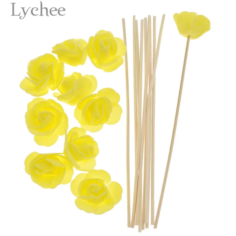 Lychee 10 шт. аромат ротанга диффузор Замена заправка палочки искусственный цветок палочка ладан ароматерапия украшение дома - Аромат: 3