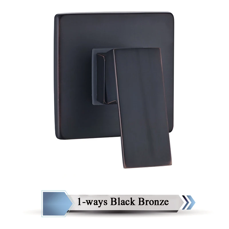 1-Way Black Bronze Латунный Смеситель для горячей и холодной ванны, настенный клапан управления водой, однорычажный душевой контроль, ручка, 5 цветов - Цвет: 1-Way Black Bronze