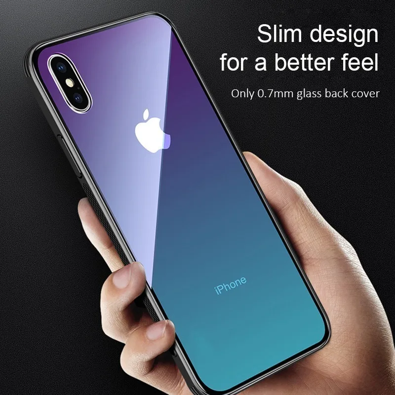 Роскошный брендовый чехол для Iphone 7 XS Max XR 6S 8 6 Plus градиентная закаленная задняя