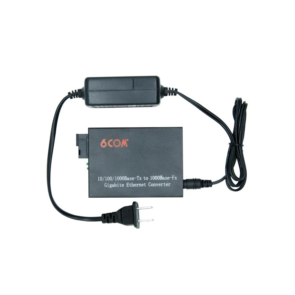 Медиаконвертер 6COM Gigabit Ethernet, 1,25 ГБ/сек. многомодовое SC волокно, 10/100/1000Base-TX до 1000Base-SX, до 550 м