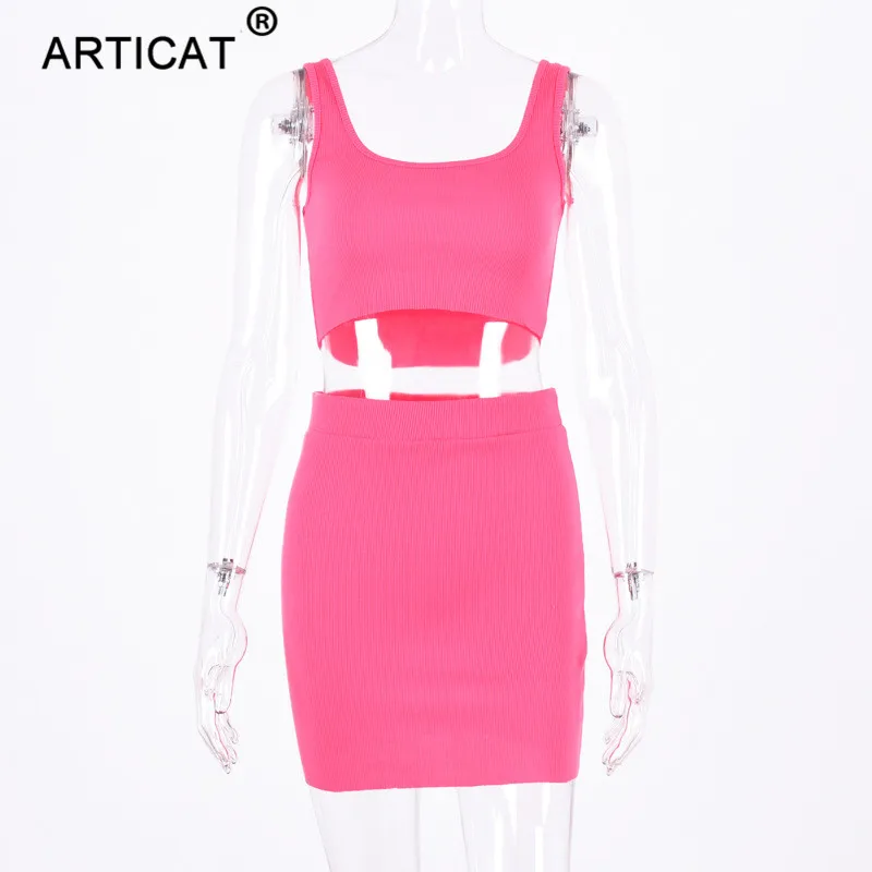 Женский трикотажный комплект из двух предметов Articat летнее платье неонового