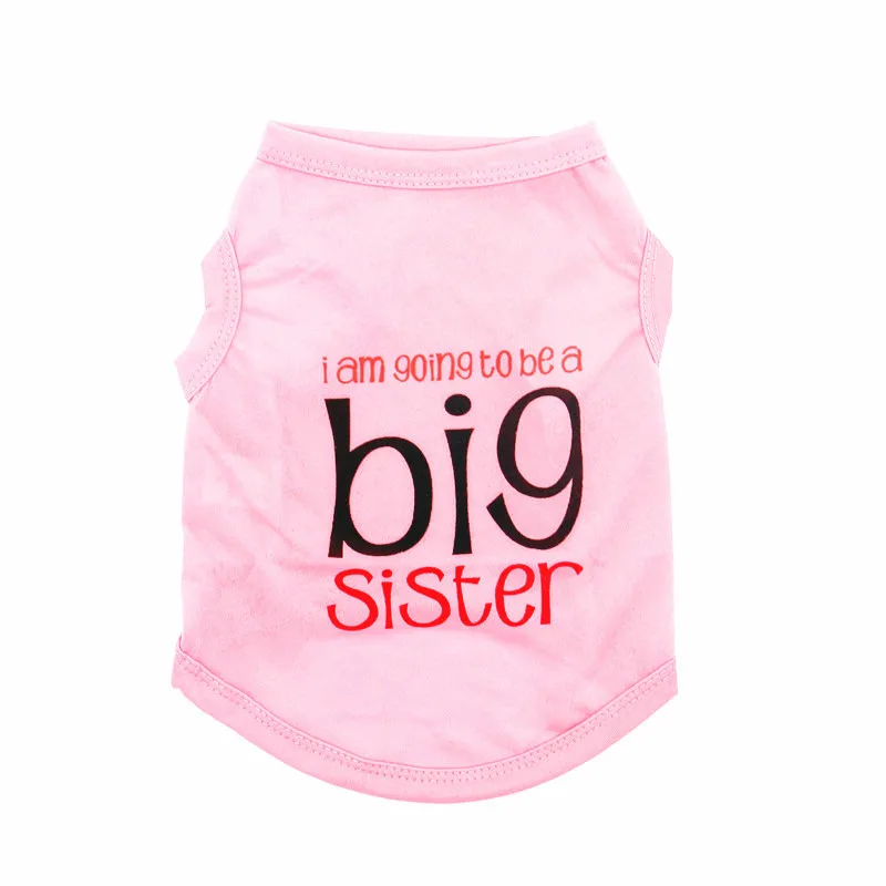 Big Sister жилет для собак с принтом, хлопок, Джерси, весна/лето, рубашка для собак, одежда для собак и кошек, одежда для щенков