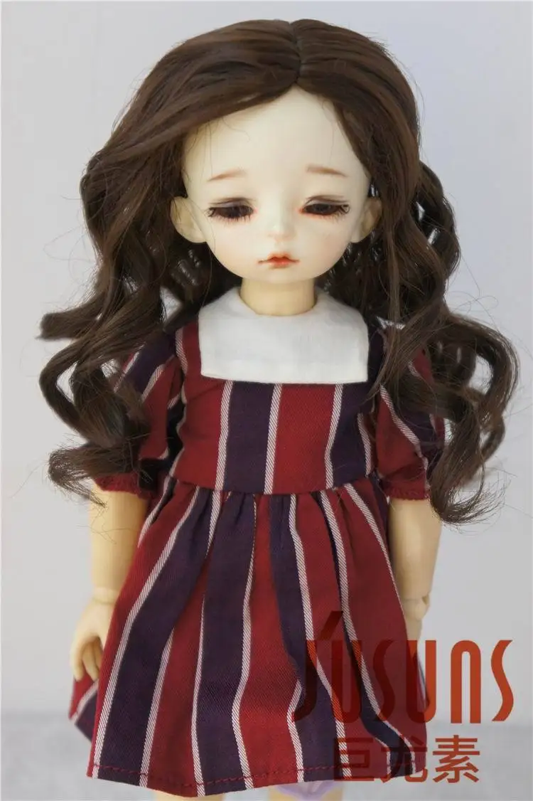 size 6-7 Chocolate JD233 1/6 1/4 1/3 BJD термостойкость кукла парики YOSD MSD SD средней линии Длинные курчавый BJD парики кукла аксессуары - Цвет: size 6-7 Chocolate