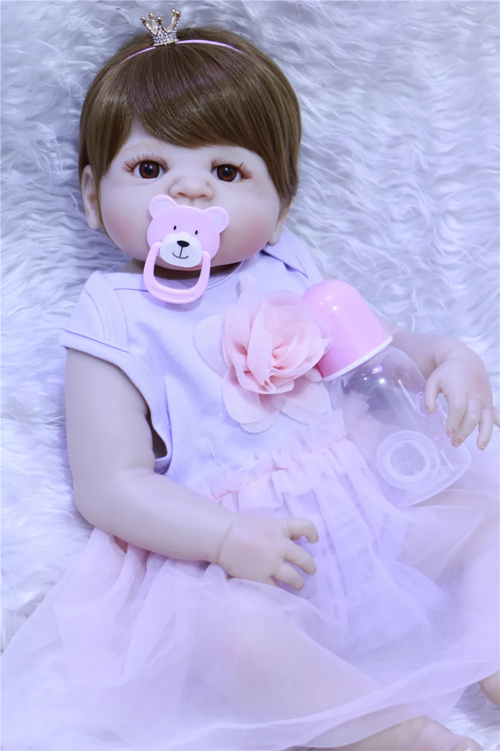 Кукла реборн силиконовая модная Реалистичная кукла младенец 55 см полностью