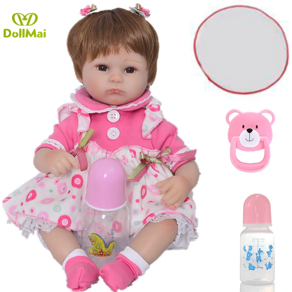 

Bebe reborn soft silicone reborn baby dolls for girls children gift 18inch 42cm