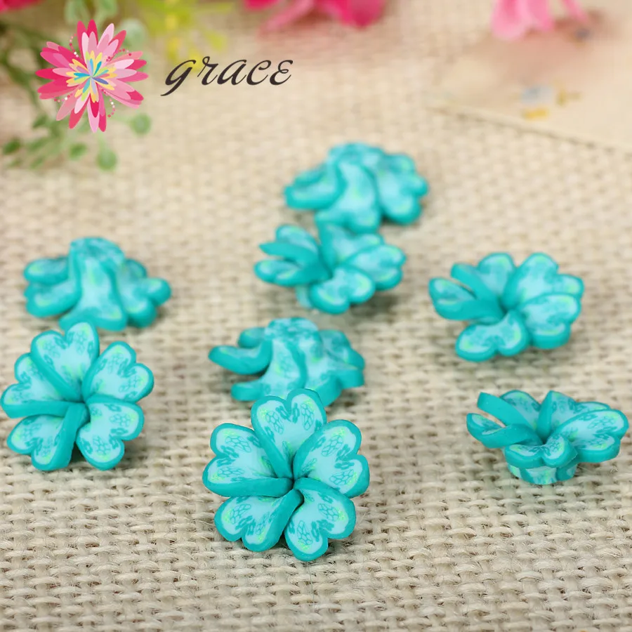 20 шт. 18 мм НОВЫЕ антикварные полимерные глины Плюмерия цветы бусины с плоским