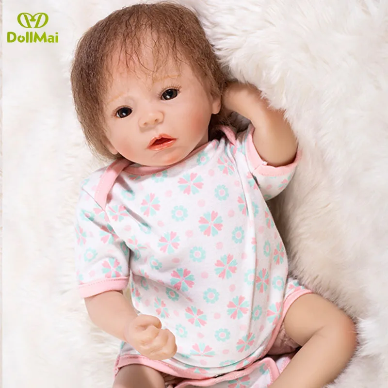 Bebe реальное возрождение куклы 48 см силиконовые для новорожденных девочек chidl