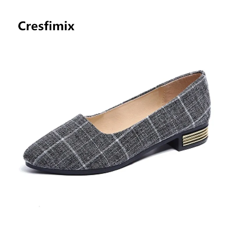Cresfimix zapatos de mujer Женская Повседневная офисная обувь в клетку на плоской подошве